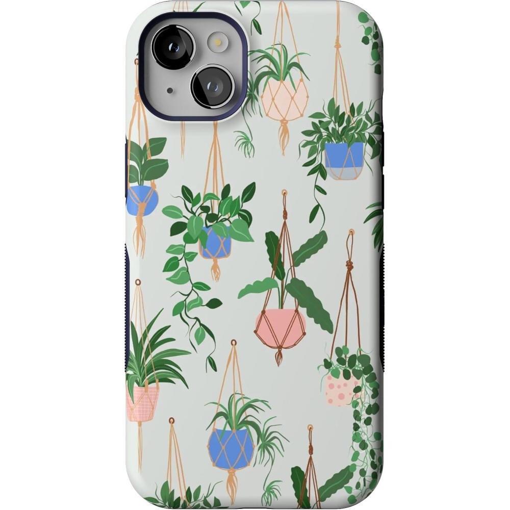 imageCasely iPhone 14 Plus Case  Opposites Attract  Day amp Night Mountains  Bold Protective Design  Compatible with MagSafeHanging Around  Potted Plants Floral