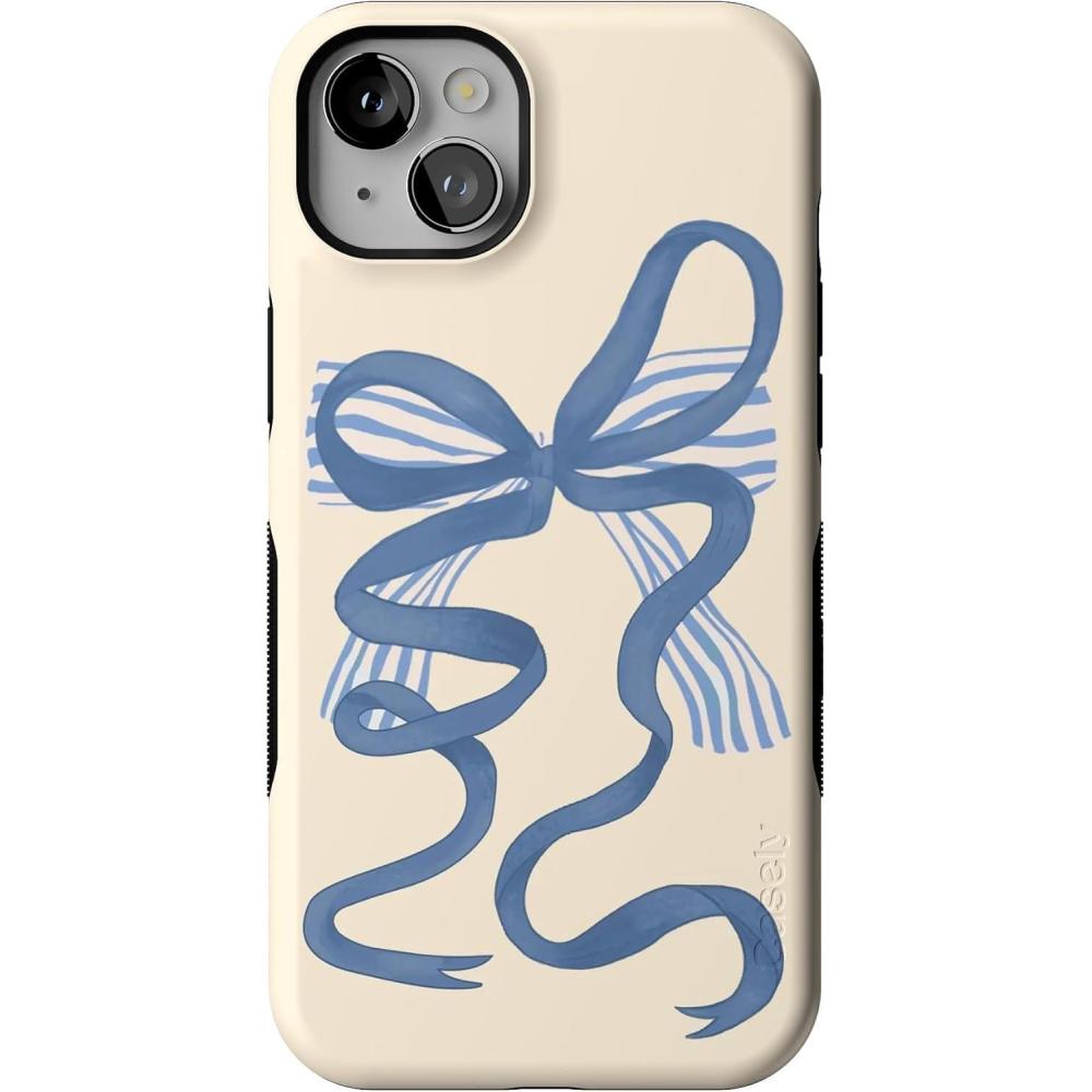 imageCasely iPhone 14 Plus Case  Opposites Attract  Day amp Night Mountains  Bold Protective Design  Compatible with MagSafeHeartstrings  Blue Bow