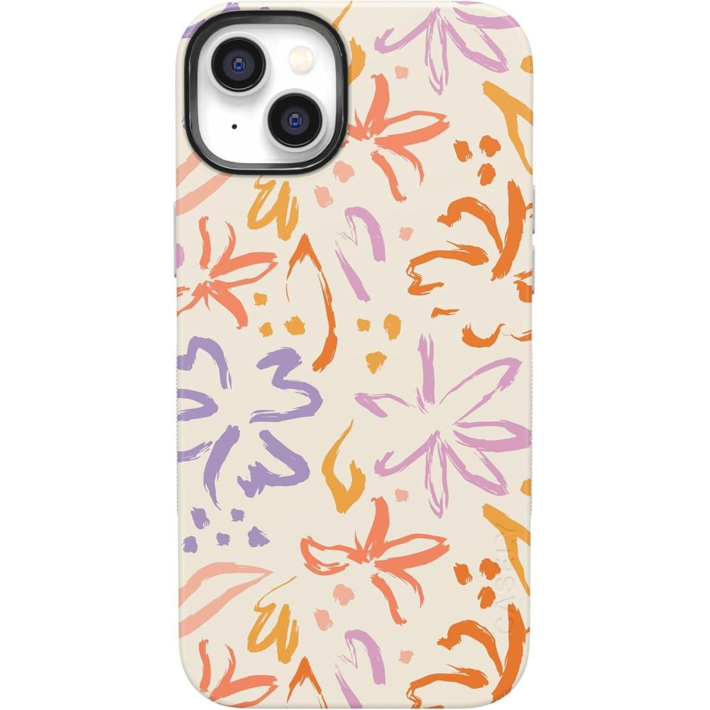 imageCasely iPhone 14 Plus Case  Opposites Attract  Day amp Night Mountains  Bold Protective Design  Compatible with MagSafeHibiscus Blooms  Hawaiian Floral