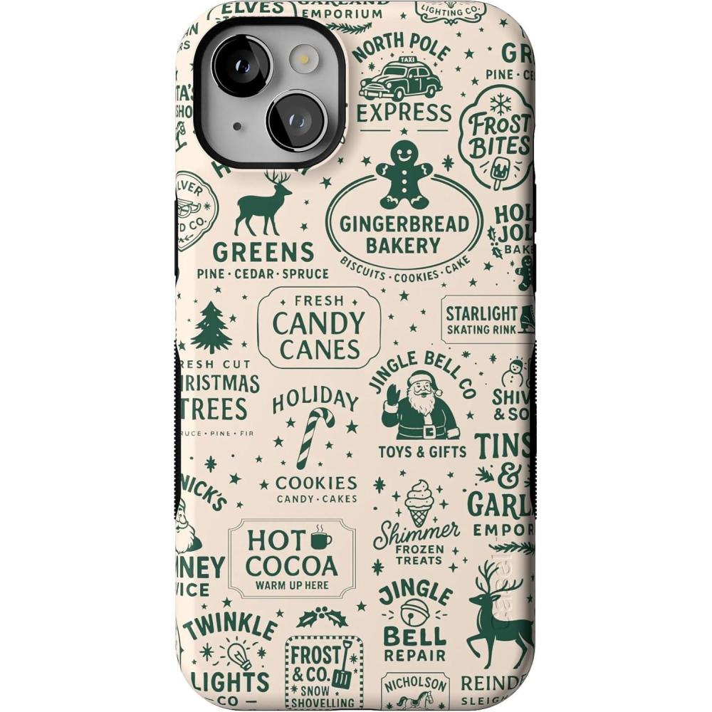 imageCasely iPhone 14 Plus Case  Santas Stamps  Holiday Market  Bold Protective Design  MagSafe Compatible Design