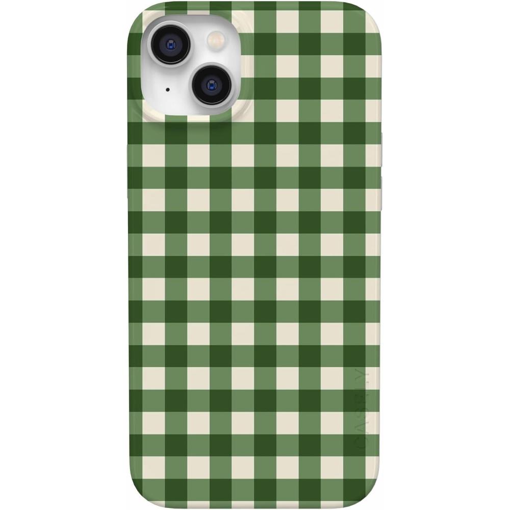 imageCasely iPhone 14 Plus Case  Van Gogh  Sunflowers Floral  Compatible with MagSafe  Classic Ultra Thin DesignChecked Twice  Green Plaid