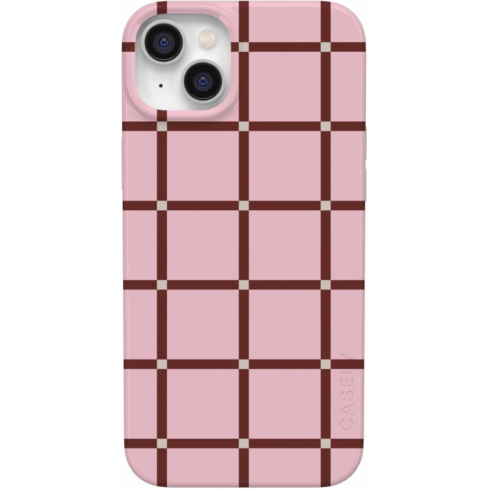 imageCasely iPhone 14 Plus Case  Van Gogh  Sunflowers Floral  Compatible with MagSafe  Classic Ultra Thin DesignUptown Gridlock  Pink Checkerboard