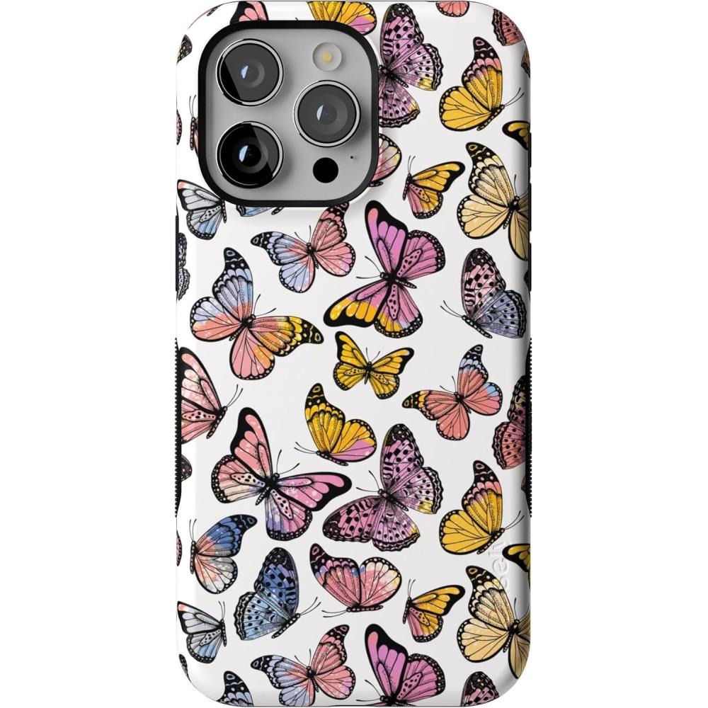 imageCasely iPhone 15 Pro Max Case  All The Fun Things  Fun on Weekdays  Bold Protective Design  Compatible with MagSafeFree Spirit  Rainbow Butterfly