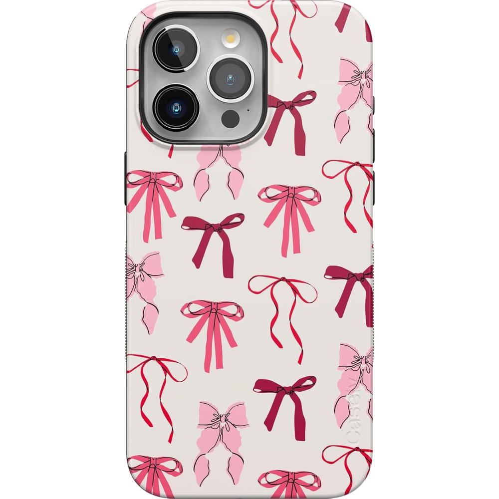 imageCasely iPhone 15 Pro Max Case  All The Fun Things  Fun on Weekdays  Bold Protective Design  Compatible with MagSafeLover Girlie  Pink Bows