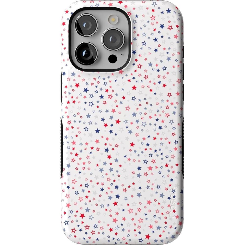 imageCasely iPhone 15 Pro Max Case  All The Fun Things  Fun on Weekdays  Bold Protective Design  Compatible with MagSafeSeeing Stars  Red  White  Blue