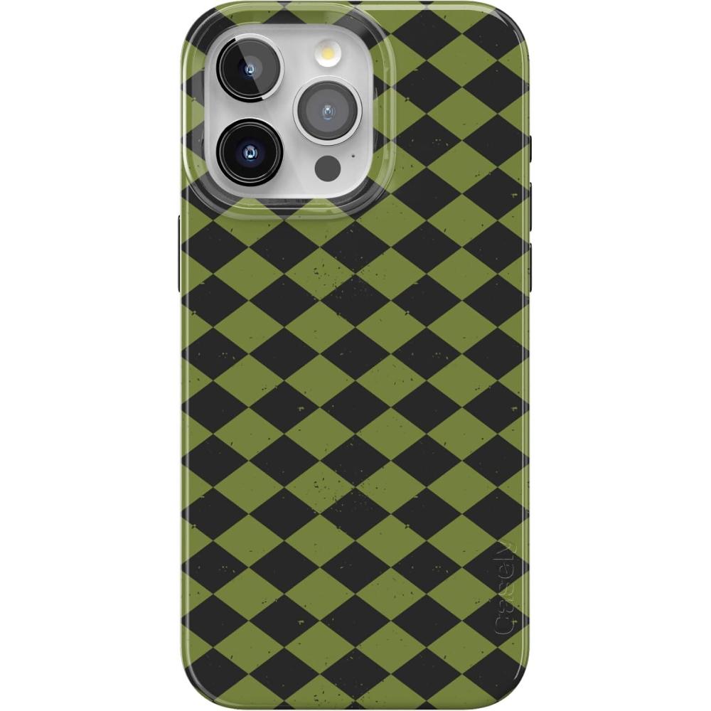 imageCasely iPhone 15 Pro Max Case  Butter Yellow Stripes  Sunday Best  Compatible with MagSafe  Classic Ultra Thin DesignHarlequin Wicked Diamond  Black and Green