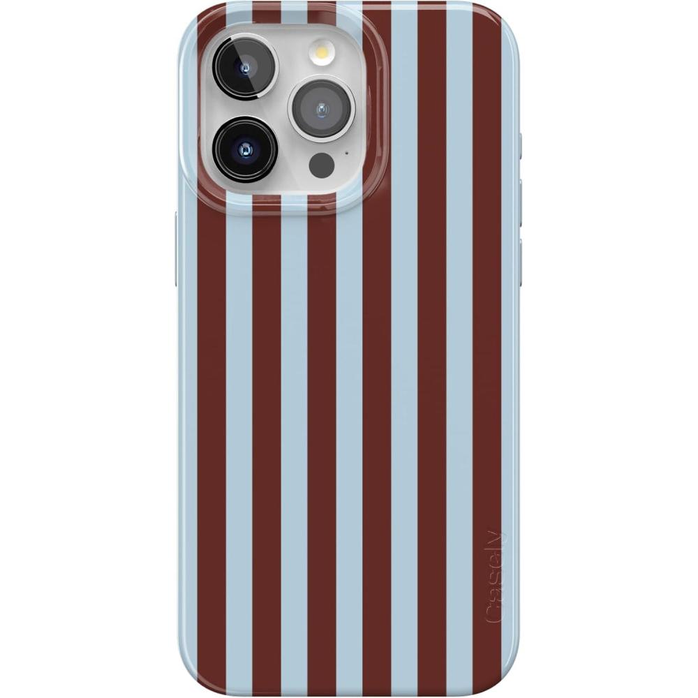 imageCasely iPhone 15 Pro Max Case  Butter Yellow Stripes  Sunday Best  Compatible with MagSafe  Classic Ultra Thin DesignSunday in Brooklyn  Chocolate Stripes