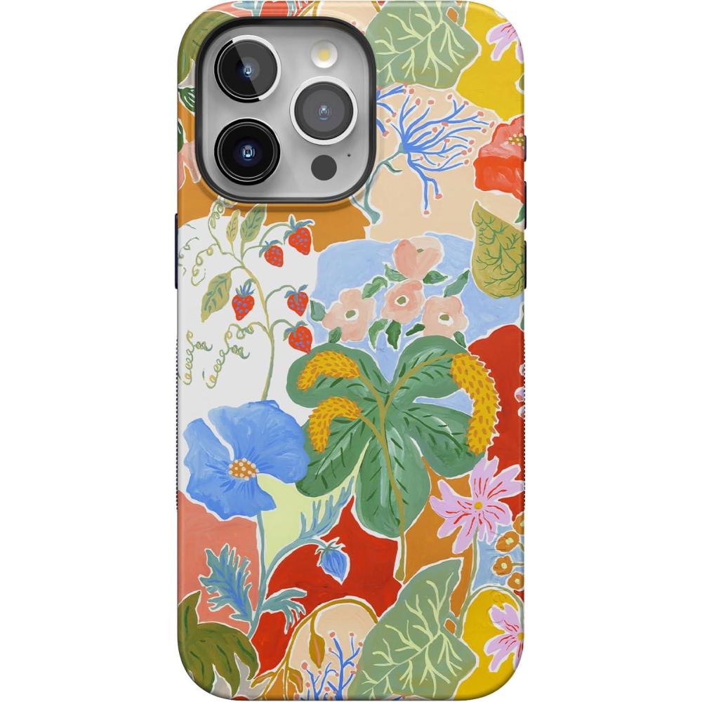 imageCasely iPhone 15 Pro Max Case  Heart Throb  Endless Hearts  Bold Protective Design  Compatible with MagSafeBotanical Blooms  Floral Patchwork