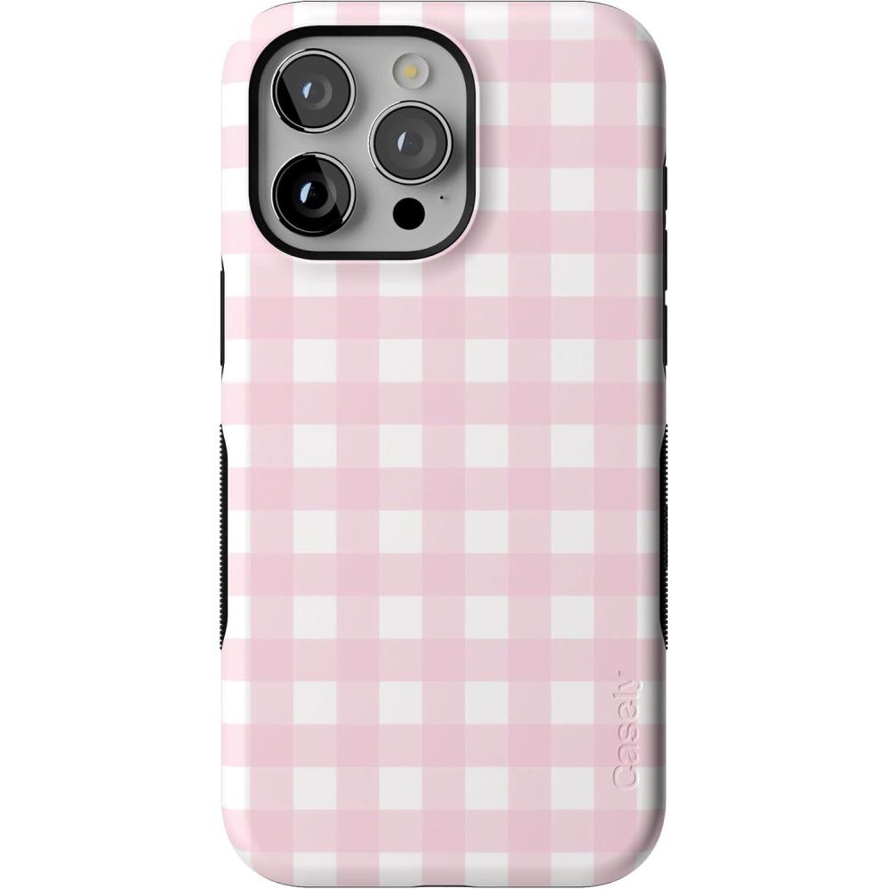imageCasely iPhone 15 Pro Max Case  Heart Throb  Endless Hearts  Bold Protective Design  Compatible with MagSafePink Plaid  Sunday Best