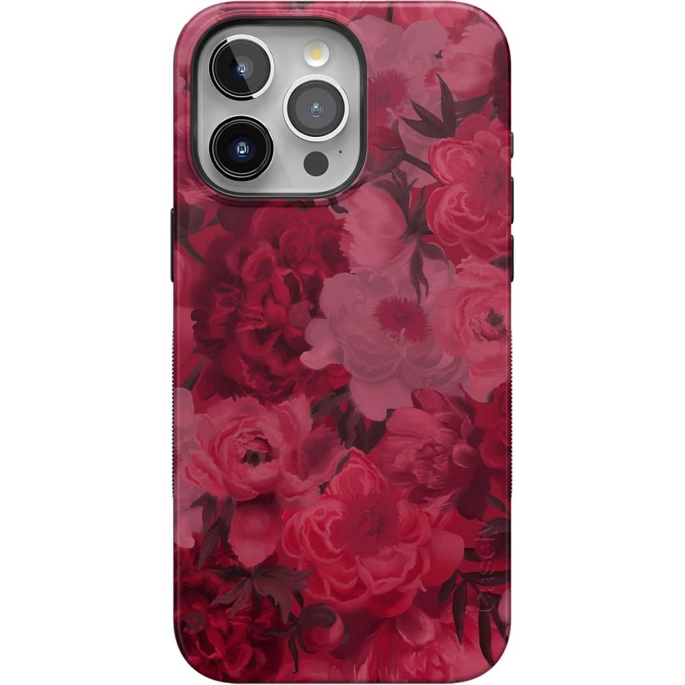 imageCasely iPhone 15 Pro Max Case  Heart Throb  Endless Hearts  Bold Protective Design  Compatible with MagSafeRomance Novel  Moody Floral