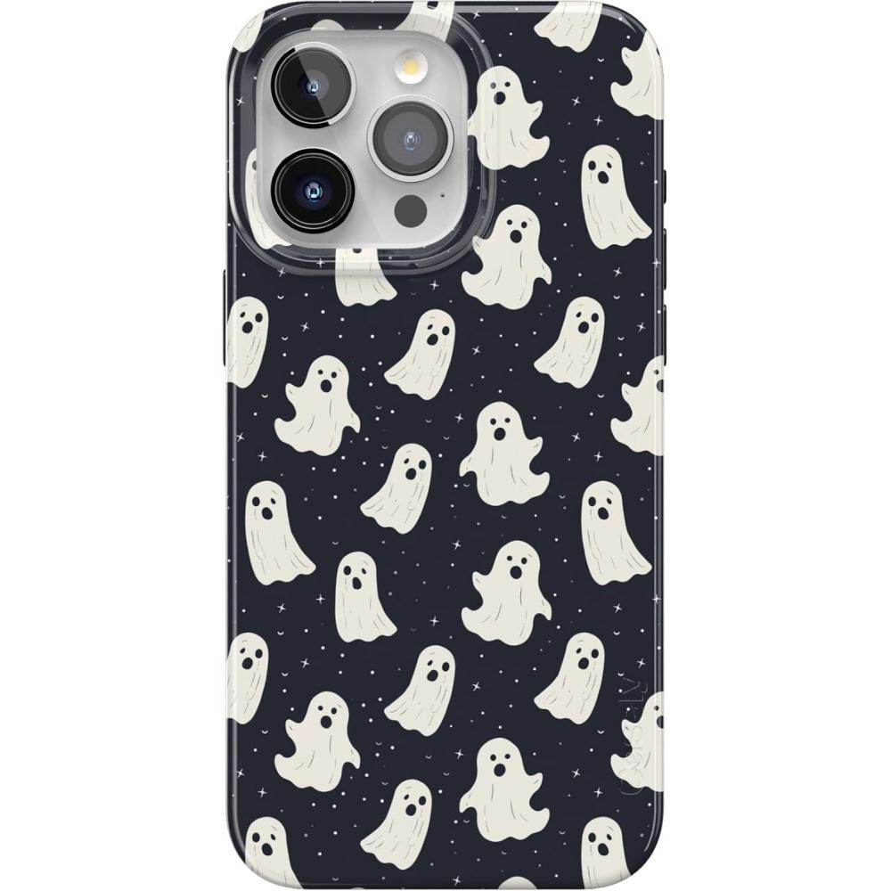 imageCasely iPhone 15 Pro Max Case  Moody Monochrome  Bordeaux Rose  Compatible with MagSafe  Classic Ultra Thin DesignAll Boos No Bite  Friendly Ghost