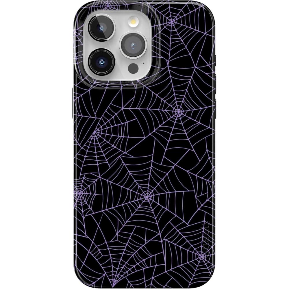 imageCasely iPhone 15 Pro Max Case  Moody Monochrome  Bordeaux Rose  Compatible with MagSafe  Classic Ultra Thin DesignMidnight Web  Spider Web