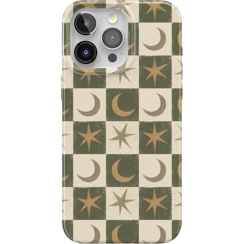 imageCasely iPhone 15 Pro Max Case  Moody Monochrome  Bordeaux Rose  Compatible with MagSafe  Classic Ultra Thin DesignMystic Moonstar  Green Celestial