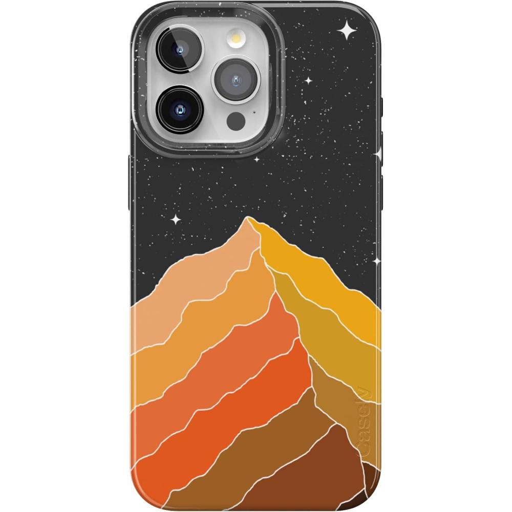 imageCasely iPhone 15 Pro Max Case  Moody Monochrome  Bordeaux Rose  Compatible with MagSafe  Classic Ultra Thin DesignNight Skies  Mountain Starlight