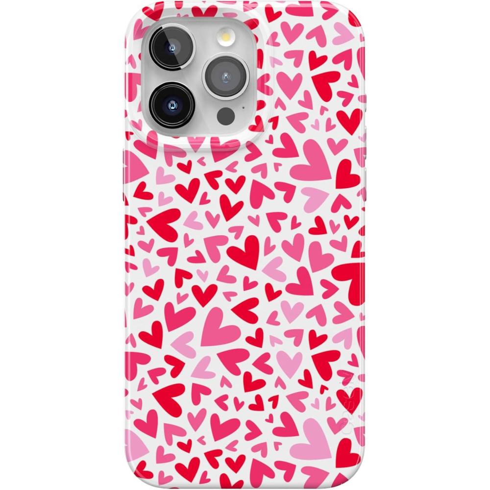 imageCasely iPhone 15 Pro Max Case  Moody Monochrome  Bordeaux Rose  Compatible with MagSafe  Classic Ultra Thin DesignXOXO  Candy Hearts