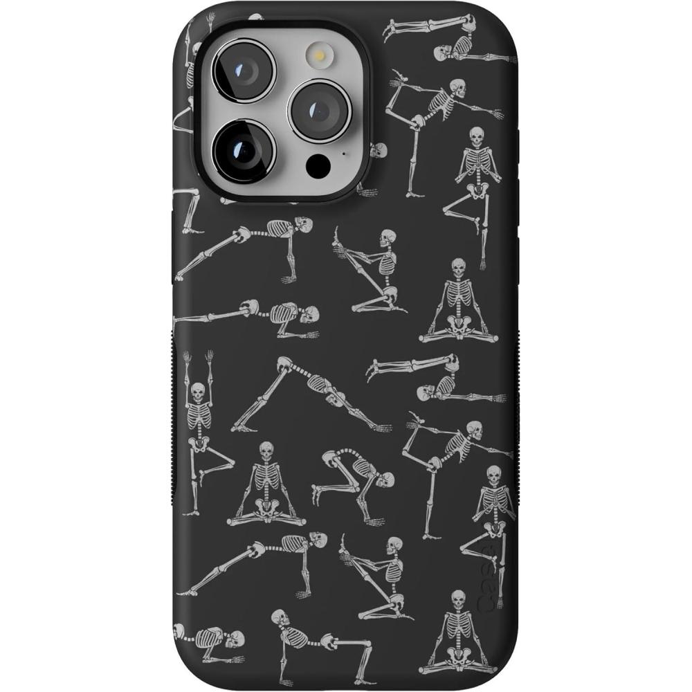 imageCasely iPhone 15 Pro Max Case  Twilight Flora  Moody Monochrome  Bold Protective Design  Compatible with MagSafeCorpse Pose  Skeleton Yoga