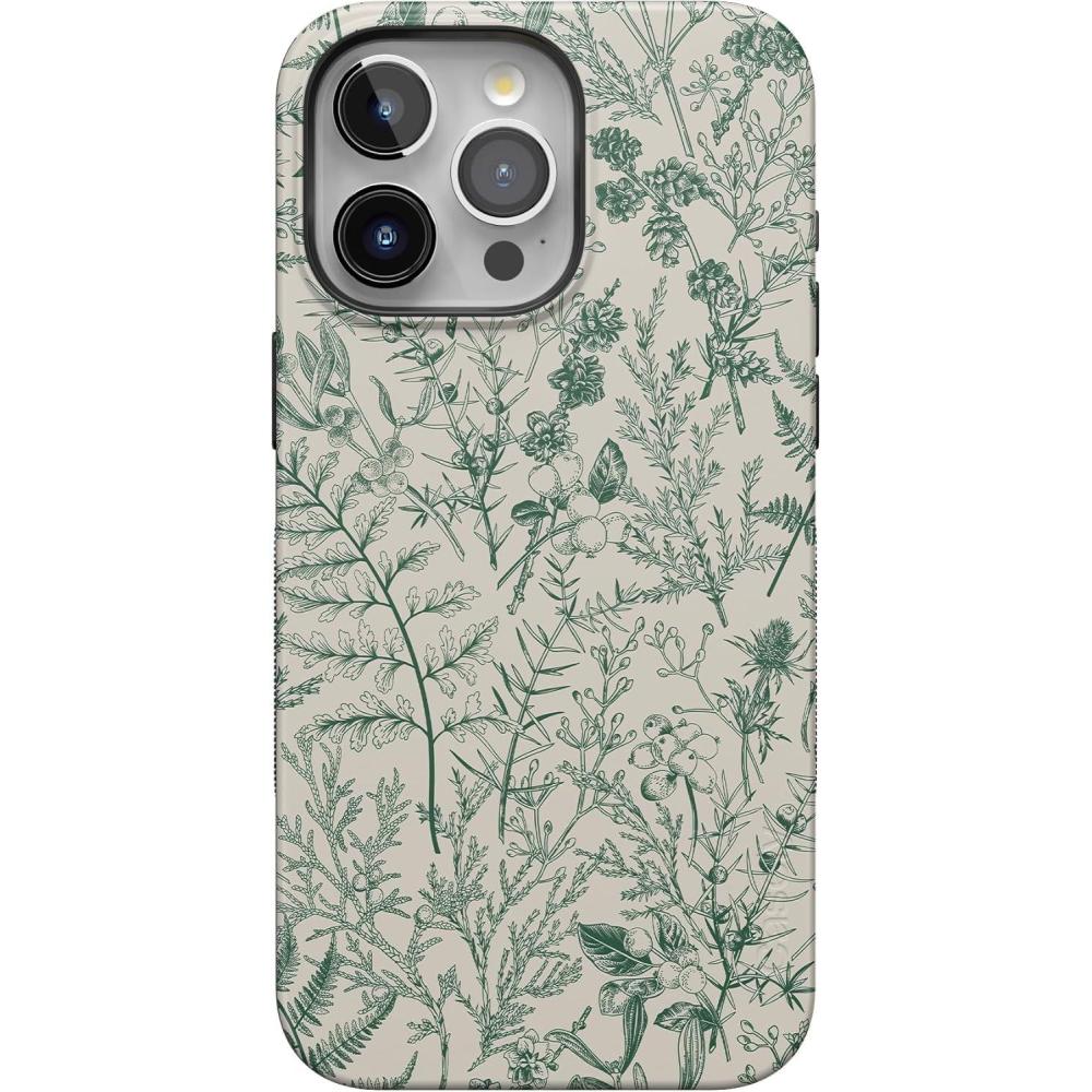 imageCasely iPhone 15 Pro Max Case  Twilight Flora  Moody Monochrome  Bold Protective Design  Compatible with MagSafeSage Garden  Green Floral