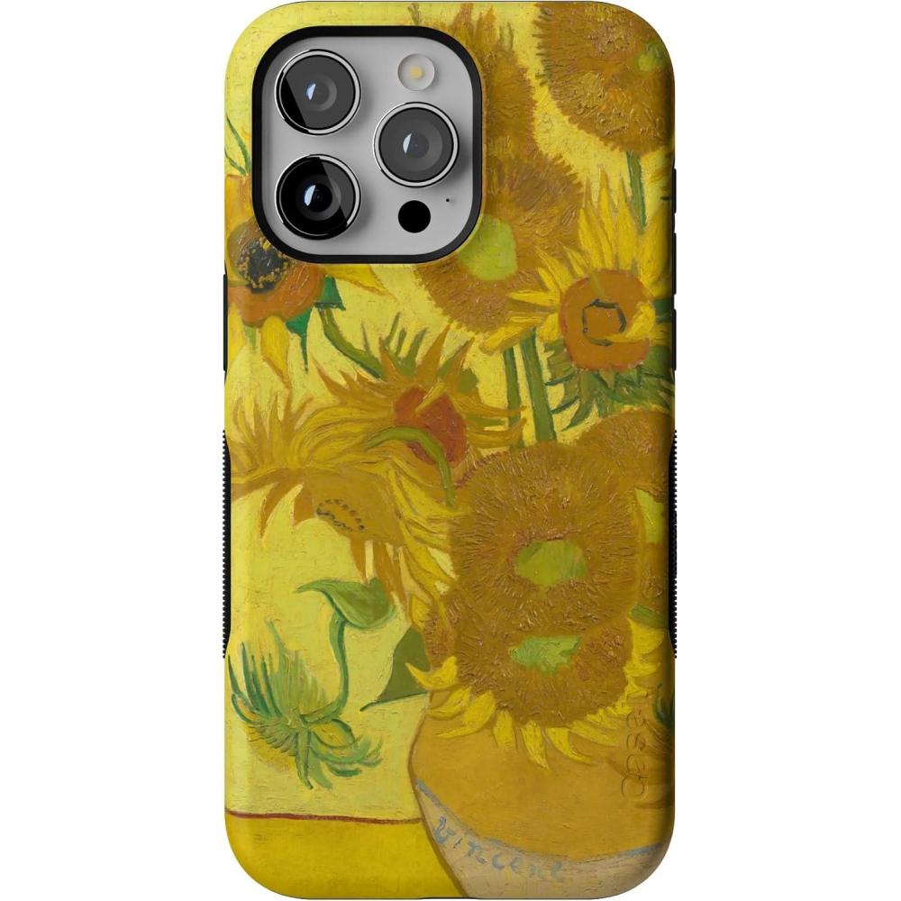 imageCasely iPhone 15 Pro Max Case  Twilight Flora  Moody Monochrome  Bold Protective Design  Compatible with MagSafeVan Gogh  Sunflowers Floral