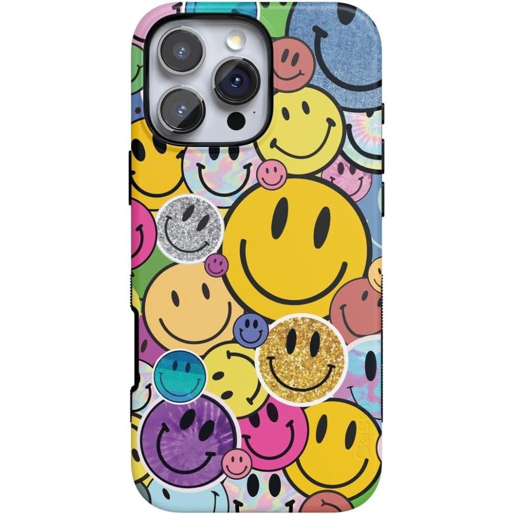 imageCasely iPhone 16 Pro Case  Into The Wild  Black Leopard  Bold Protective Design  Compatible with MagSafeAll Smiles  Smiley Face Sticker