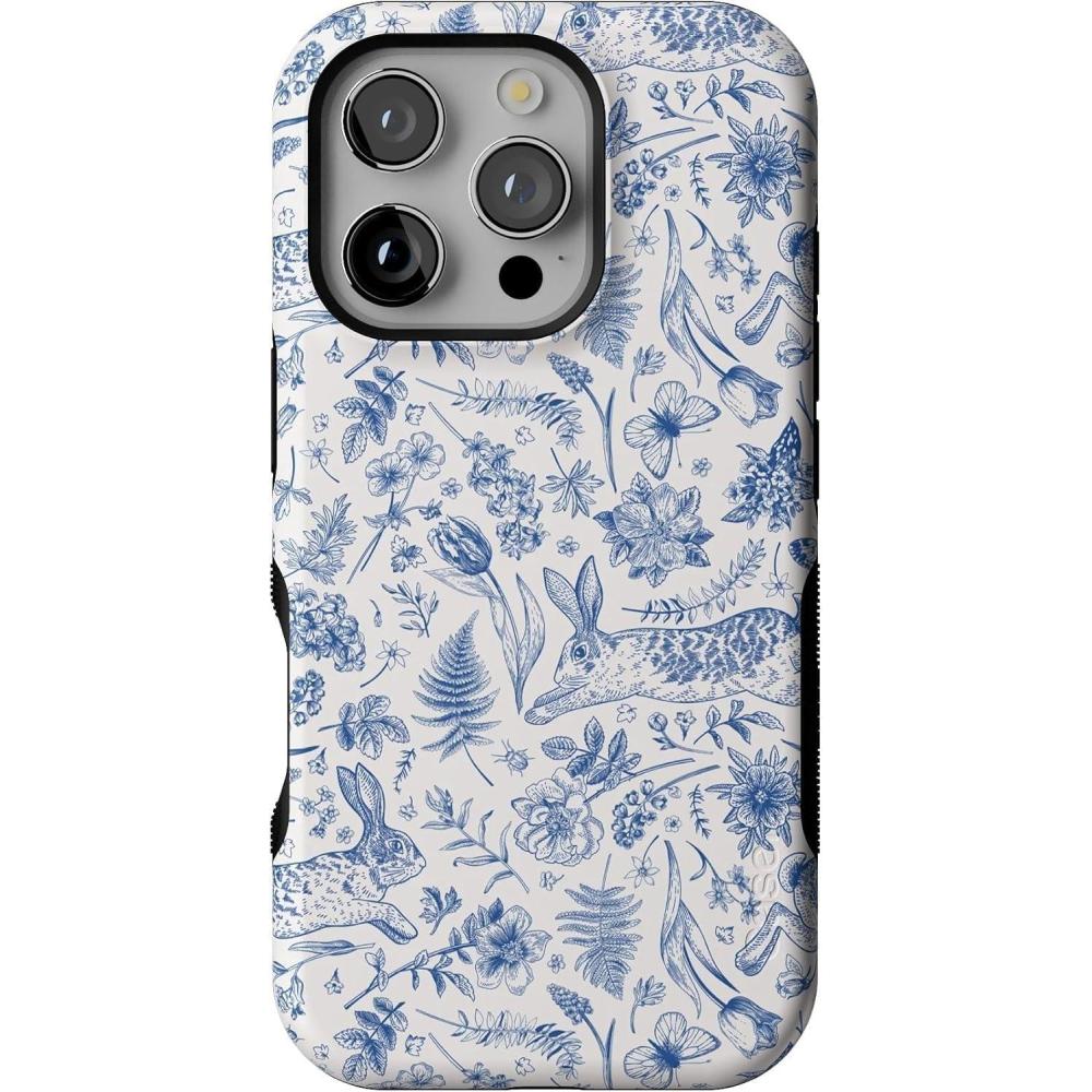 imageCasely iPhone 16 Pro Case  Into The Wild  Black Leopard  Bold Protective Design  Compatible with MagSafeHop  Bloom  Bunny Toile