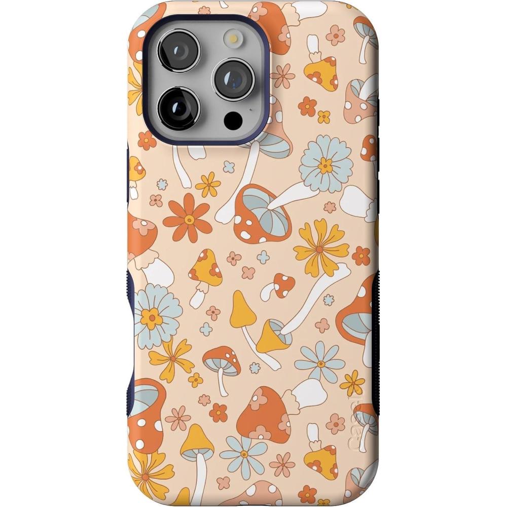 imageCasely iPhone 16 Pro Case  Into The Wild  Black Leopard  Bold Protective Design  Compatible with MagSafeMushroom Magic  Retro Floral