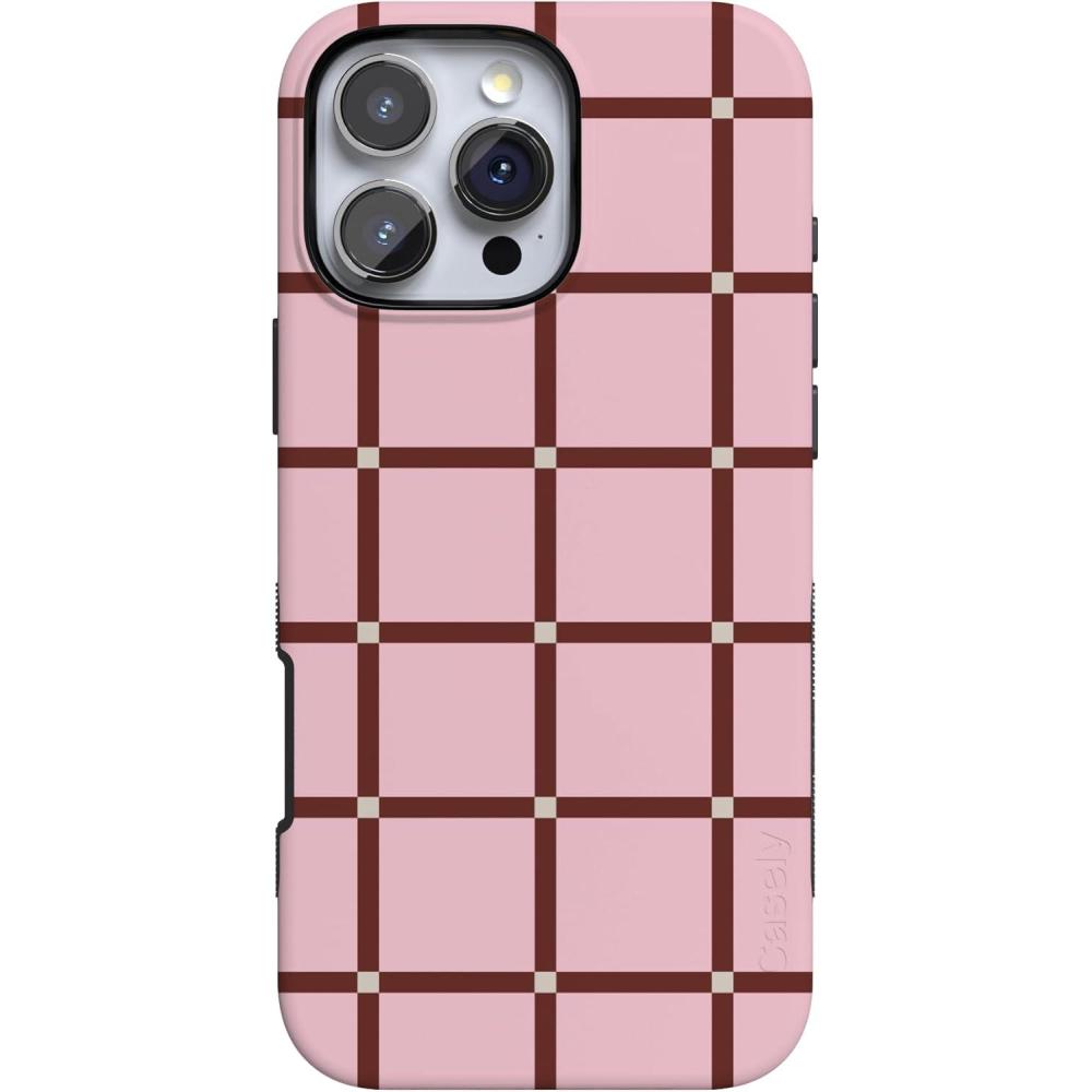 imageCasely iPhone 16 Pro Case  Into The Wild  Black Leopard  Bold Protective Design  Compatible with MagSafeUptown Gridlock  Pink Checkerboard