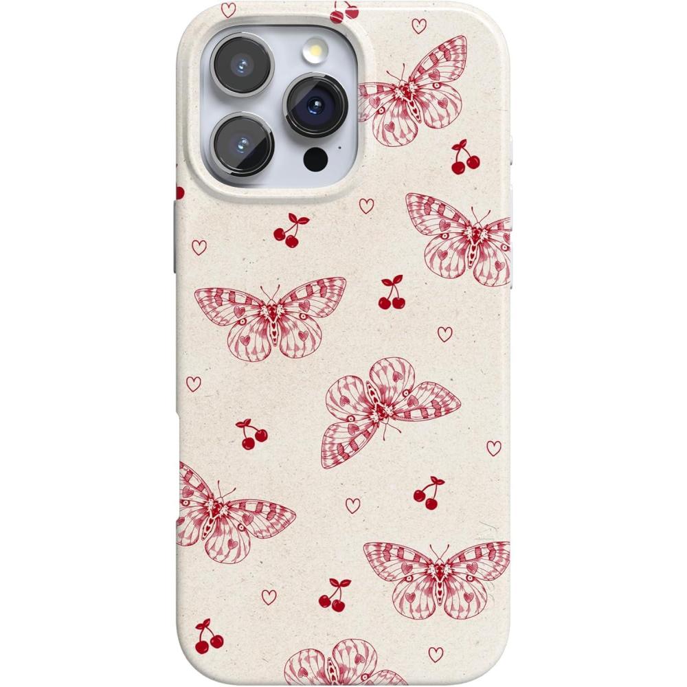 imageCasely iPhone 16 Pro Case  Into The Wild  White Snow Leopard  Compatible with MagSafe  Classic Ultra Slim DesignHeart Flutters  Butterfly