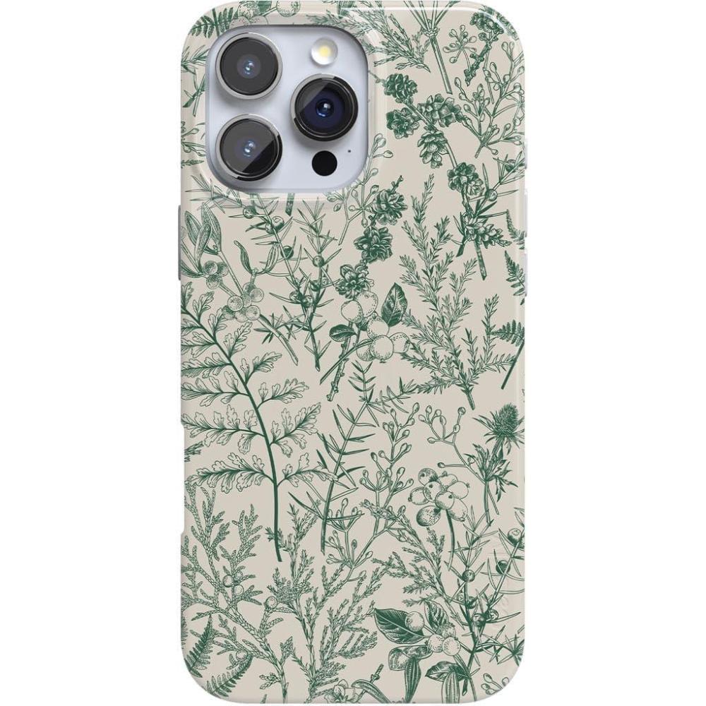 imageCasely iPhone 16 Pro Case  Into The Wild  White Snow Leopard  Compatible with MagSafe  Classic Ultra Slim DesignSage Garden  Green Floral