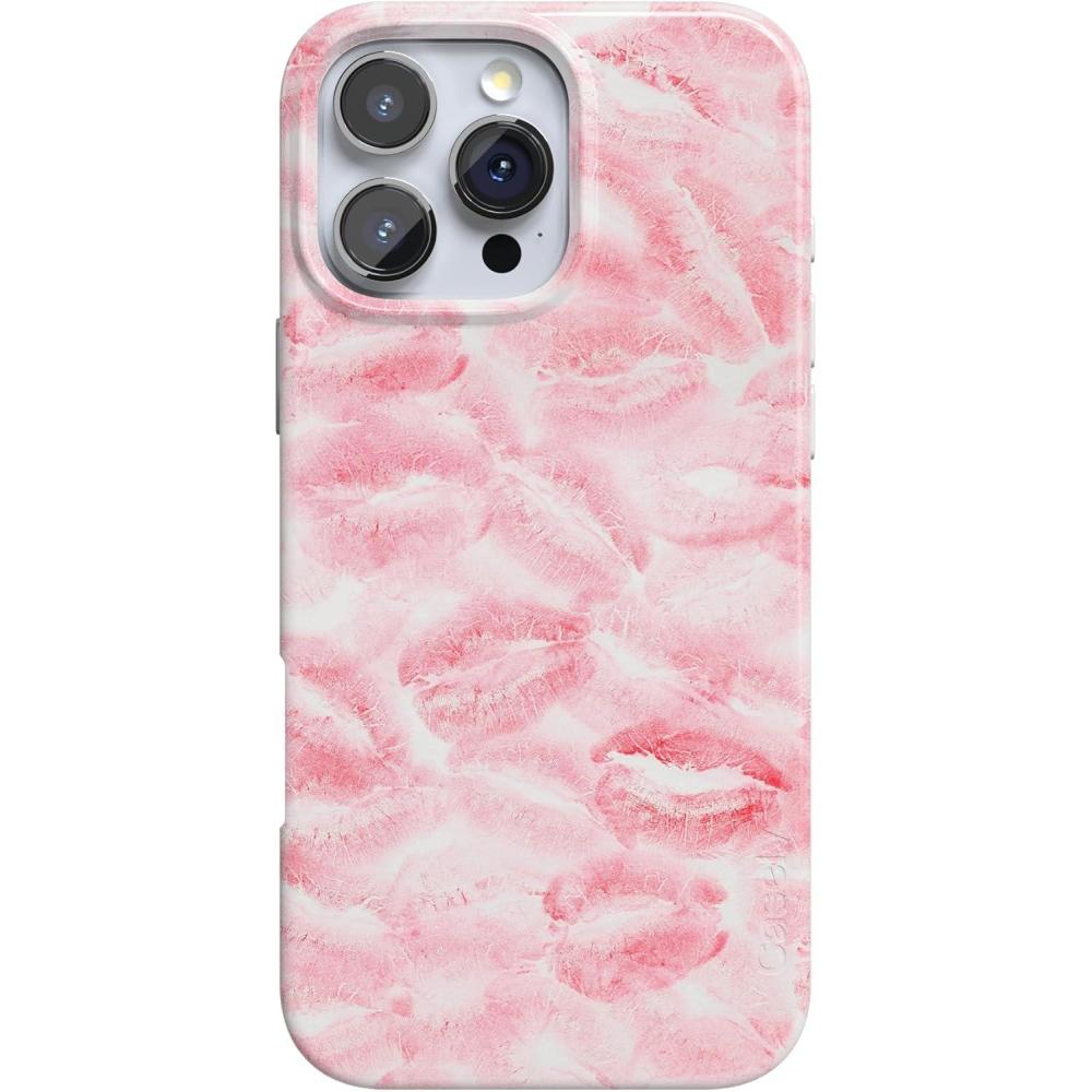 imageCasely iPhone 16 Pro Case  Into The Wild  White Snow Leopard  Compatible with MagSafe  Classic Ultra Slim DesignSealed with a Kiss  Pink Lipstick