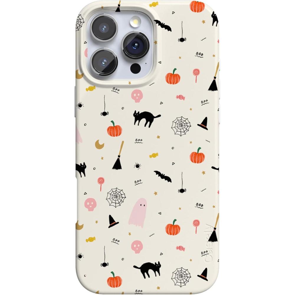 imageCasely iPhone 16 Pro Case  Into The Wild  White Snow Leopard  Compatible with MagSafe  Classic Ultra Slim DesignWitching Hour  Cute Halloween