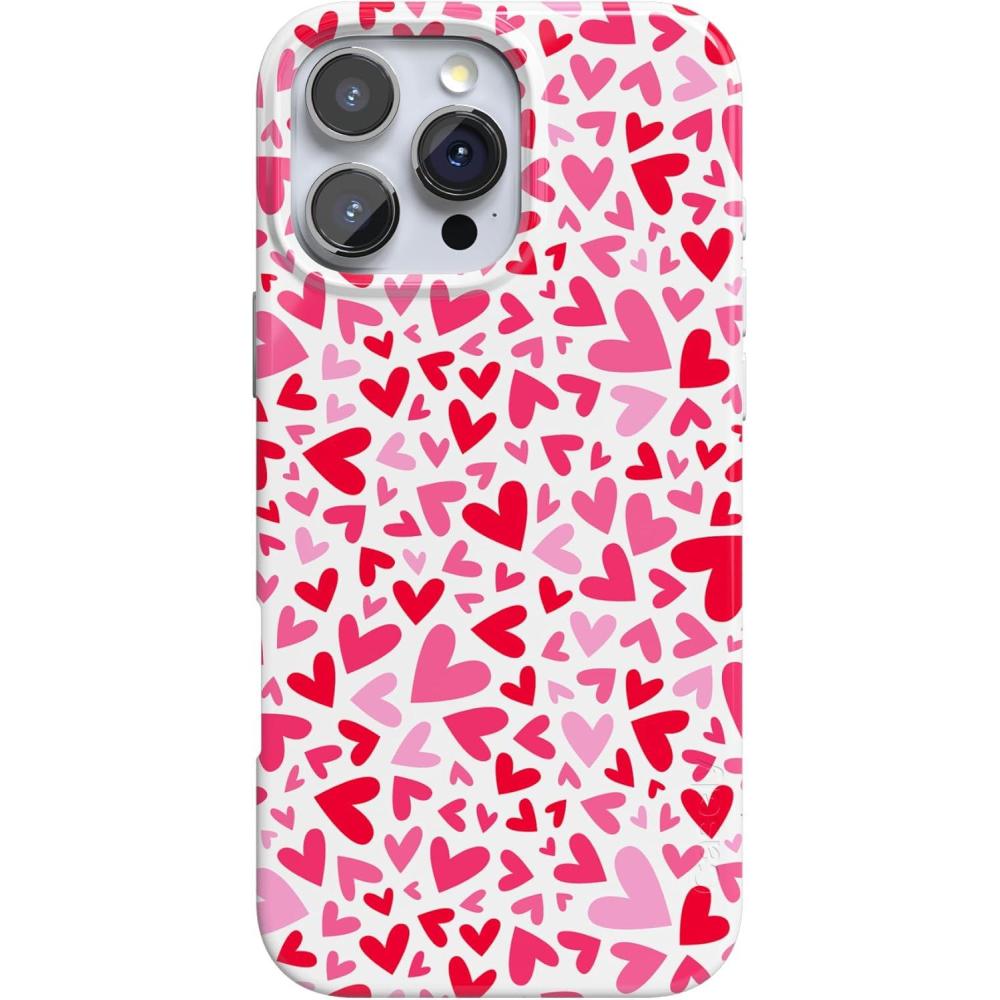 imageCasely iPhone 16 Pro Case  Into The Wild  White Snow Leopard  Compatible with MagSafe  Classic Ultra Slim DesignXOXO  Candy Hearts