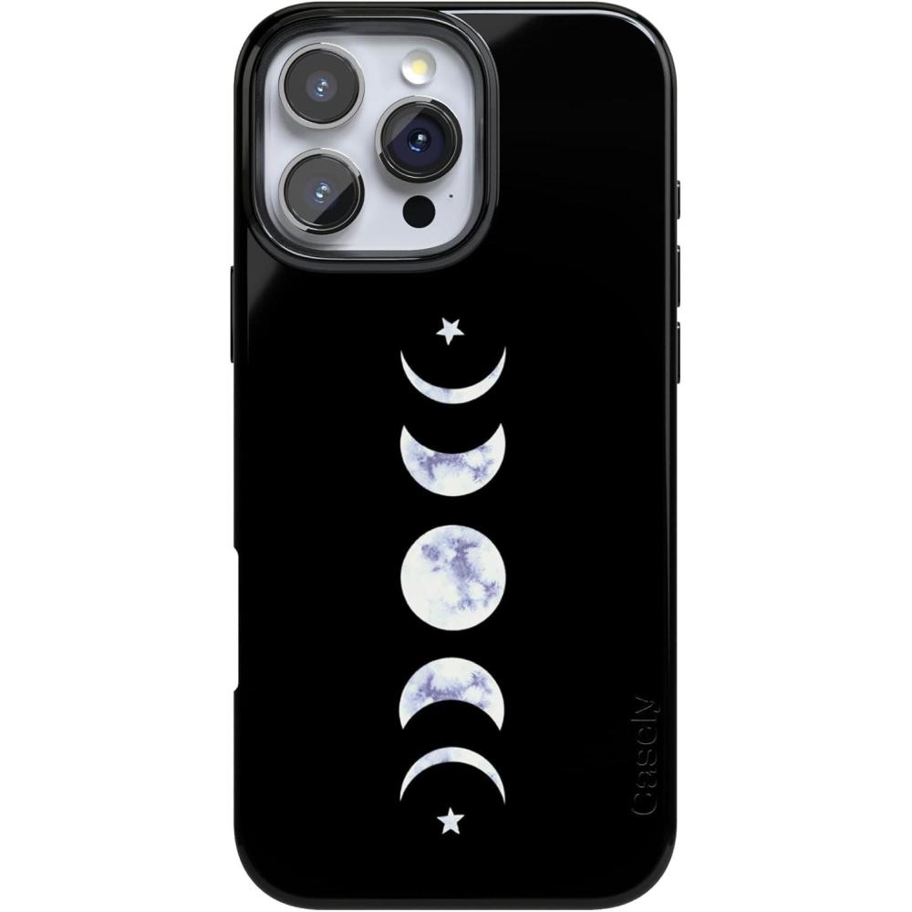 imageCasely iPhone 16 Pro Case  Moody Monochrome  Bordeaux Rose  Compatible with MagSafe  Classic Ultra Thin DesignIts Just a Phase  Marble Moon