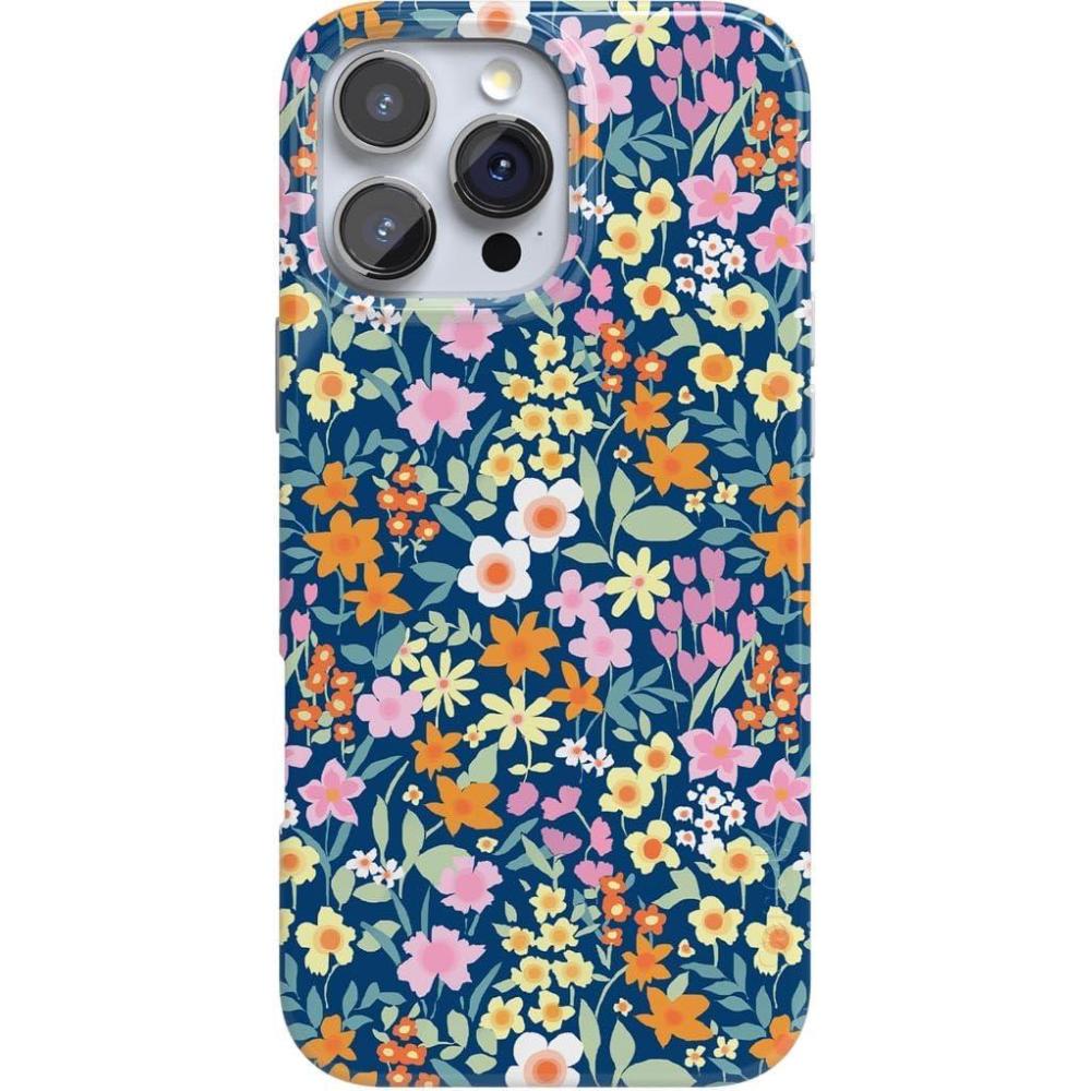 imageCasely iPhone 16 Pro Case  Moody Monochrome  Twilight Flora  Compatible with MagSafe  Classic Ultra Thin DesignFull Bloom  Navy Floral