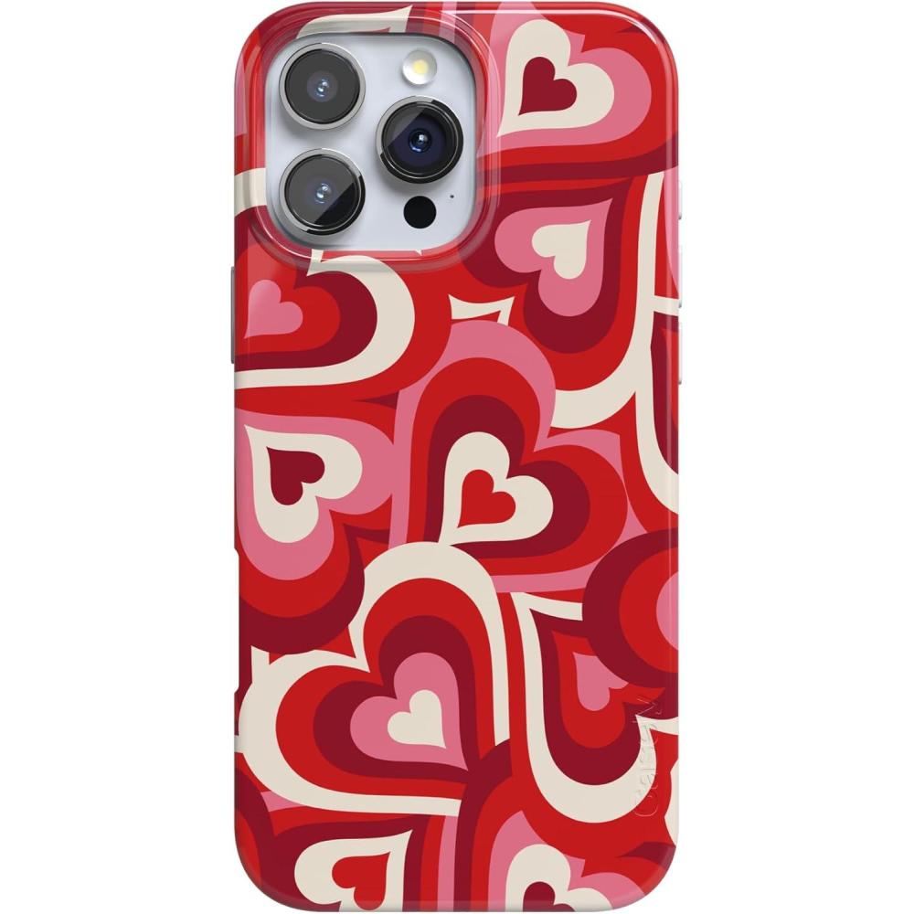 imageCasely iPhone 16 Pro Case  Moody Monochrome  Twilight Flora  Compatible with MagSafe  Classic Ultra Thin DesignLove Song Remix  Ombre Hearts