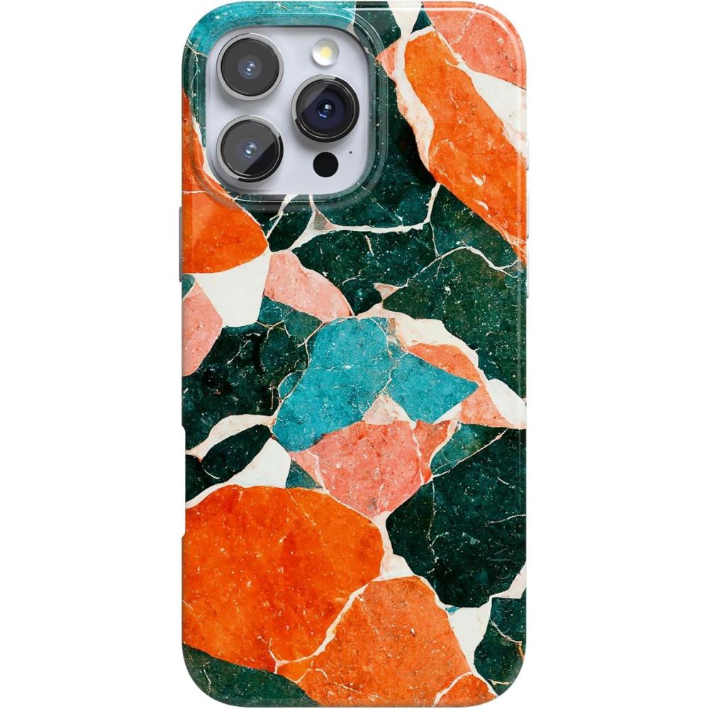 imageCasely iPhone 16 Pro Case  Moody Monochrome  Twilight Flora  Compatible with MagSafe  Classic Ultra Thin DesignOf Quartz  Sculpted Marble