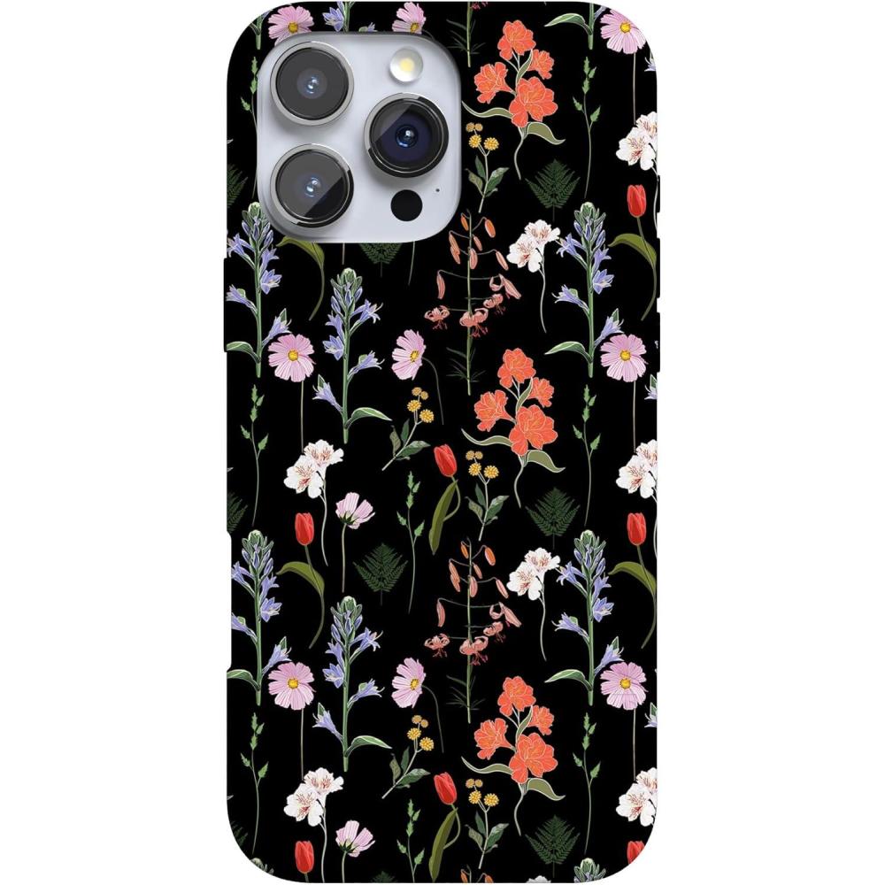 imageCasely iPhone 16 Pro Case  Moody Monochrome  Twilight Flora  Compatible with MagSafe  Classic Ultra Thin DesignSecret Garden  Mixed Floral