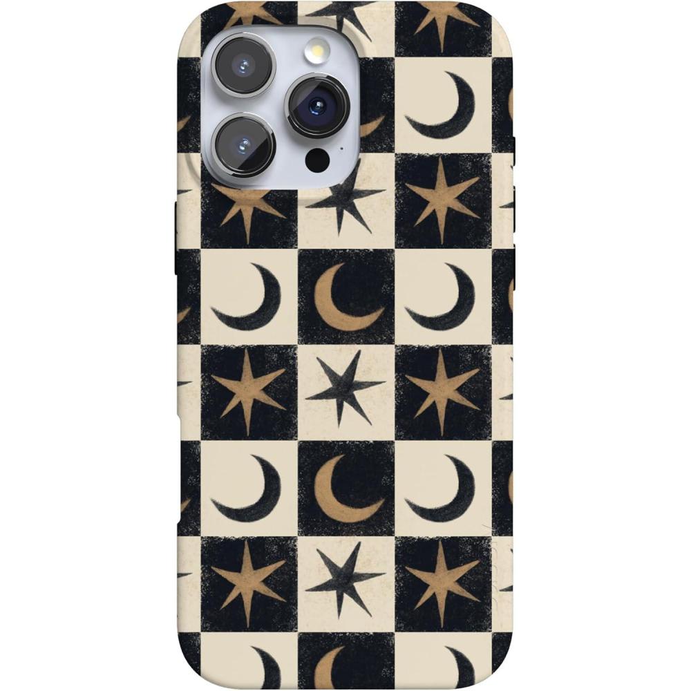 imageCasely iPhone 16 Pro Case  Moody Monochrome  in The Grove  Compatible with MagSafe  Classic Ultra Thin DesignMystic Moonstar  Black Celestial