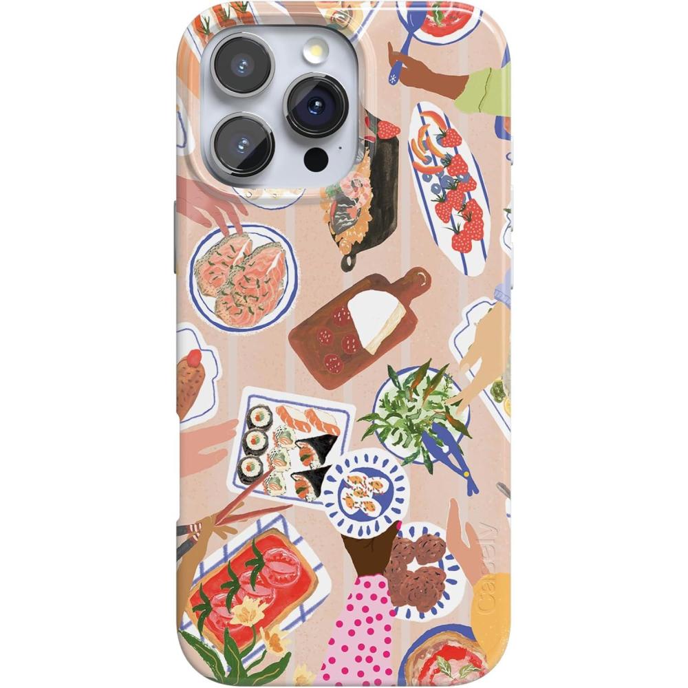 imageCasely iPhone 16 Pro Case  Moody Monochrome  in The Grove  Compatible with MagSafe  Classic Ultra Thin DesignPicnic Party  Painted Collage