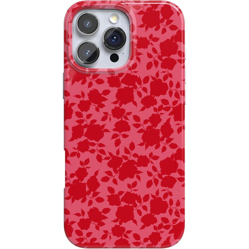 imageCasely iPhone 16 Pro Case  Moody Monochrome  in The Grove  Compatible with MagSafe  Classic Ultra Thin DesignRose Garden  Red Aesthetic