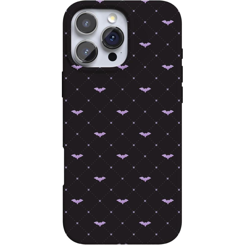 imageCasely iPhone 16 Pro Case  Moody Monochrome  in The Grove  Compatible with MagSafe  Classic Ultra Thin DesignSuch a Battie  Purple Bats