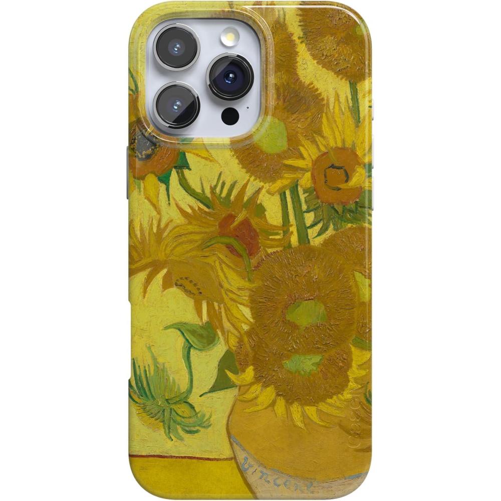 imageCasely iPhone 16 Pro Case  Moody Monochrome  in The Grove  Compatible with MagSafe  Classic Ultra Thin DesignVan Gogh  Sunflowers Floral