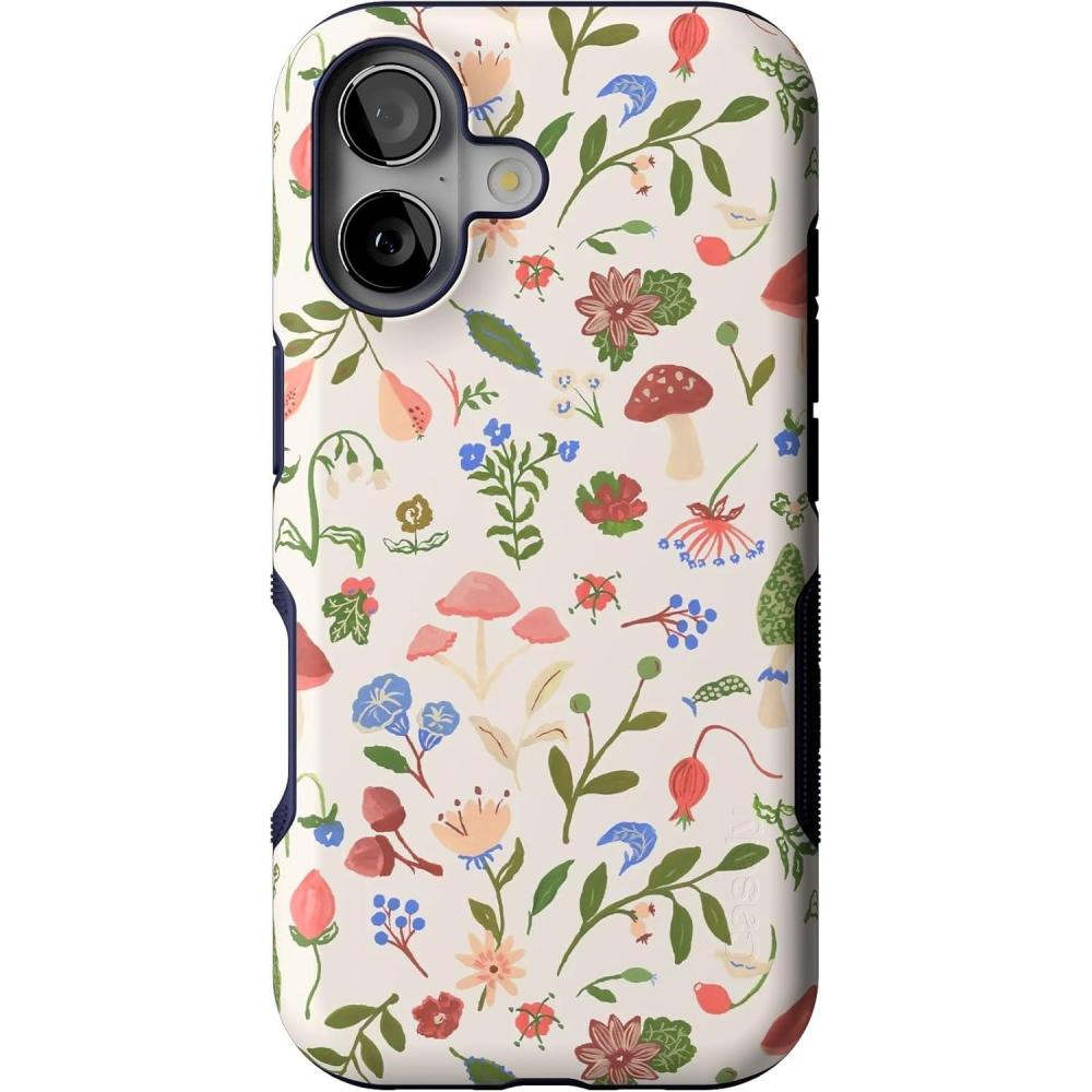 imageCasely iPhone 17 Case  Into The Wild  White Snow Leopard  Bold Protective Design  Compatible with MagSafeGarden Party  Mushroom Floral