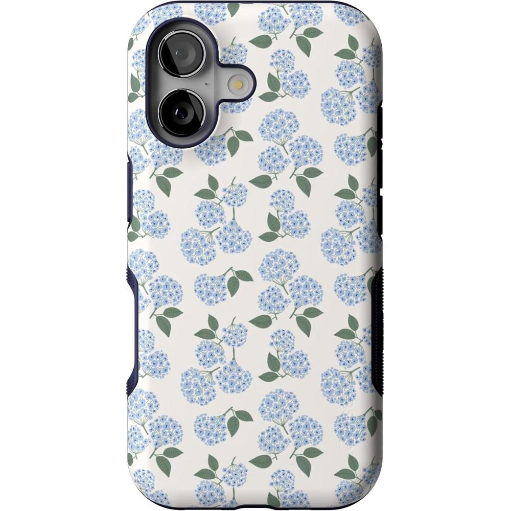 imageCasely iPhone 17 Case Into The Wild White Snow Leopard Bold Protective Design Compatible with MagSafeNantucket Cottage Blue Hydrangea