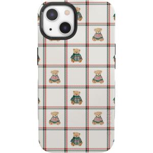 Casely iPhone 13 Mini Case | Bear Hugs | Teddy Squares | Bold Protective Design | MagSafe Compatible Design