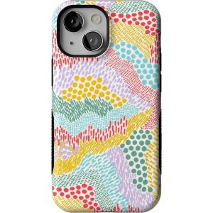 Casely iPhone 13 Mini Case | Pura Vida | Oasis | Bold Protective Design | Compatible with MagSafe(Color Me Happy | Pattern Colorblock)