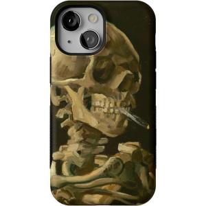 Casely iPhone 13 Mini Case | Pura Vida | Oasis | Bold Protective Design | Compatible with MagSafe(Van Gogh | Skull of a Skeleton with Burning Cig)