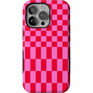 Casely iPhone 13 Pro Case | Into The Wild | Black Leopard | Bold Protective Design | MagSafe Compatible Design(Vibe Check | Pink Checkerboard)