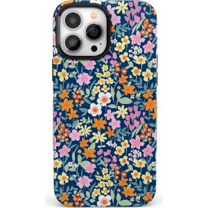 Casely iPhone 13 Pro Case | Sage Garden | Green Floral | Bold Protective Design | Compatible with MagSafe(Full Bloom | Navy Floral)