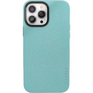 Casely iPhone 13 Pro Max Case | Falling for You | Plum Floral | Bold Protective Design | Compatible with MagSafe(Aquamarine | Ocean Blue Shimmer Glitter)