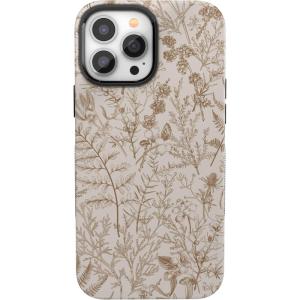 Casely iPhone 13 Pro Max Case | Falling for You | Plum Floral | Bold Protective Design | Compatible with MagSafe(Beige Garden | Neutral Floral)
